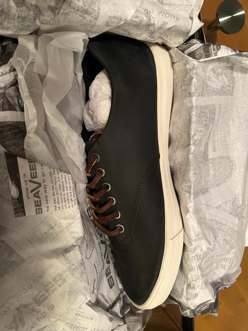 Seavees Hermosa Sneaker Wintertide Black Oil Rugged Leather 9.5